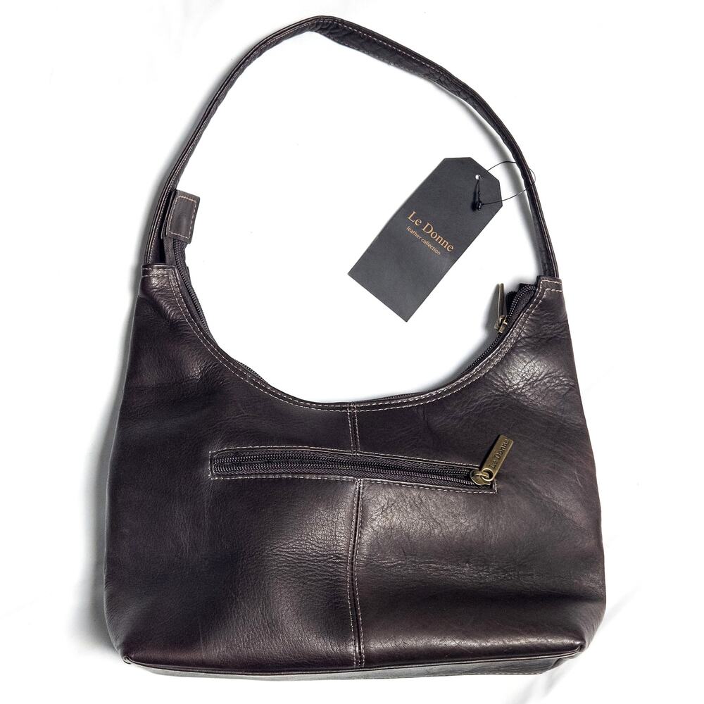 Le Donne Leather Collection Satchel Bag Medium Brown Vaquetta Quiet